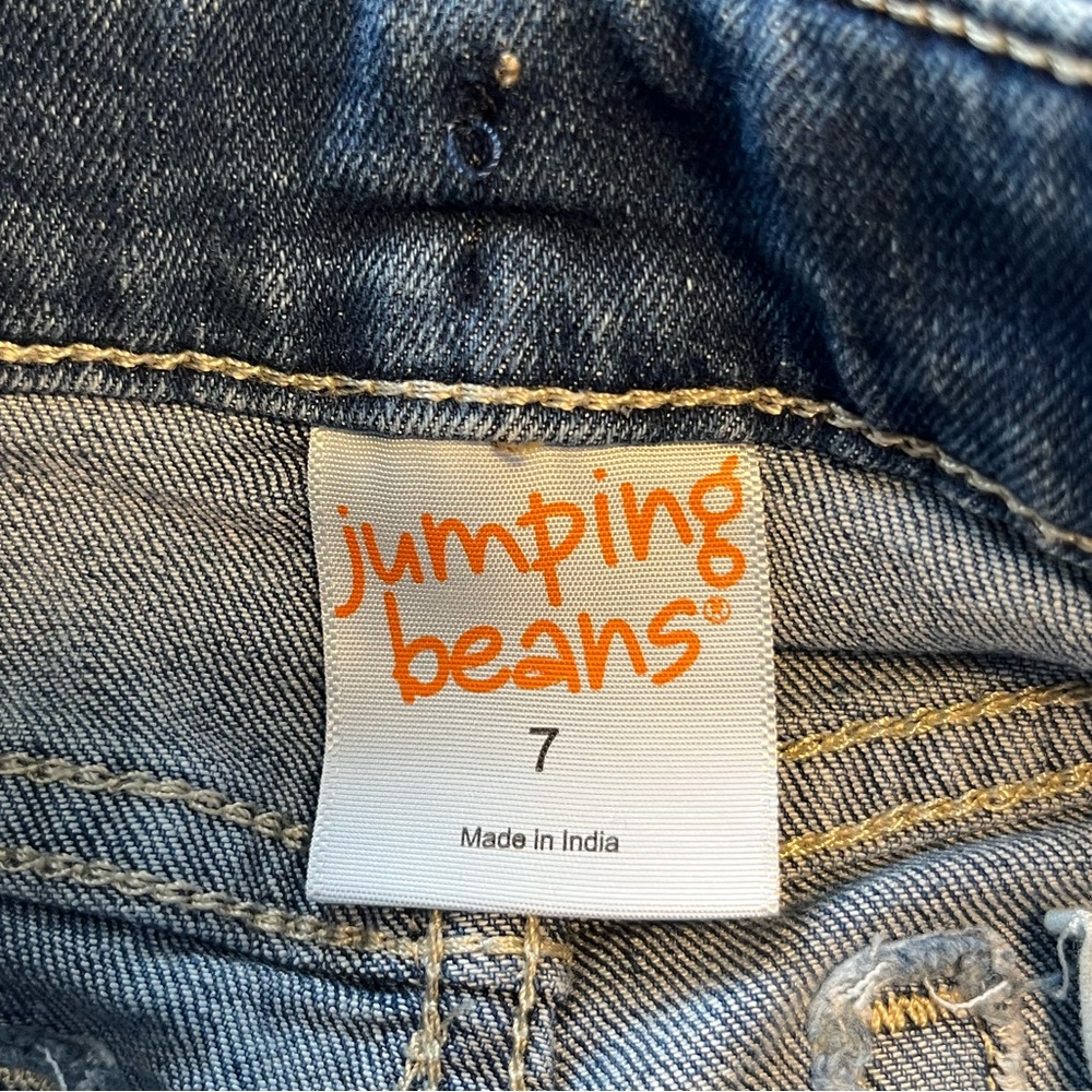 jumping beans Size 7 Blue Floral Flare Jeans - Picture 4 of 5